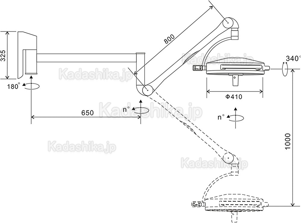 KD-2036D-2 108W 医療用/歯科手術用無影灯 36 LED個ライト(スタンド付き、壁掛け式)